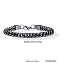 Black chain bracelet with silver clasp on a white background, Obroi