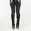 Black thigh-high boots with zippers on a white background, Obroi