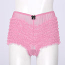 Adult Sexy Sissy Underwear Lace Ruffle Dance Shorts Elastic Waist Translucent Boxer Shorts Lingerie Crossdressing Paneities
