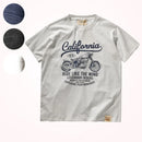 Summer American Retro Short-sleeved Motorcycle T-shirt Men's Washed Old Round Neck Casual Tops