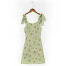 Women Dresses Summer Plaid And Floral Vacation Casual Beach Dress Sleeveless Sexy Tie Strap Mini Dress Woman Sundress