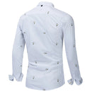 Embroidered Business Casual Shirt Men Cotton Long Sleeve Social Dress Shirt