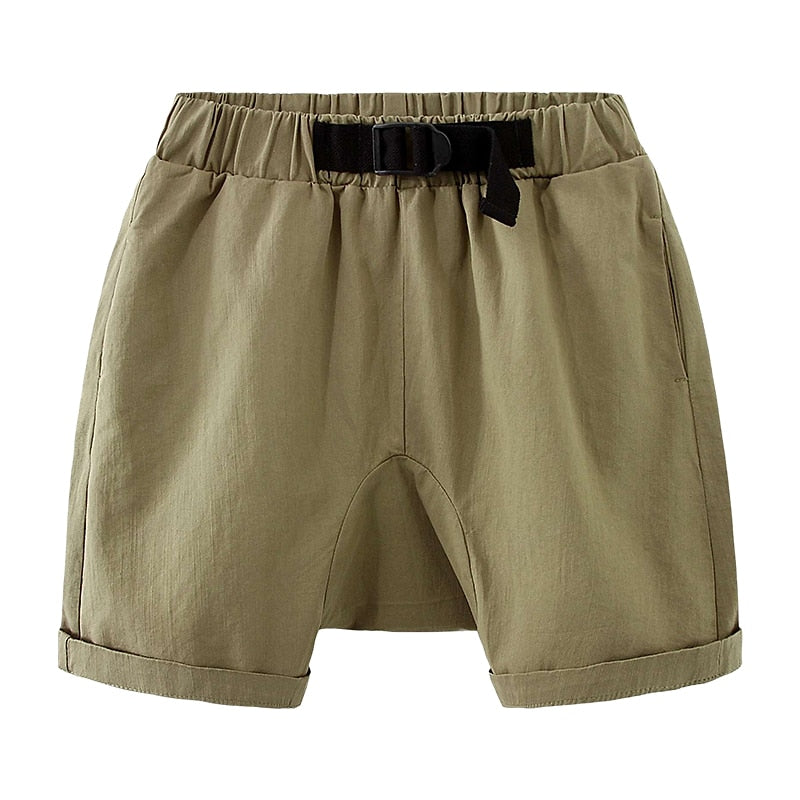 Summer Sports Cotton Pocket Handsome Elastic Sports Crotch Belt Cotton Shorts For Kids Baby Boys