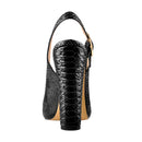 Women Slingback Pointed Toe Pumps Ankle Strap Chunky Square Heel Dress Shoes For Summer