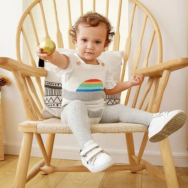 Newborn Baby Sweater Rainbow Knitting Boy Girl Bodysuit Toddler Costumes First Birthday Party Newborn Clothes Party Boy Clothing