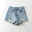 Summer Arrival Women Basic Denim High Waist Leg-openings Streetwear Short Jeans