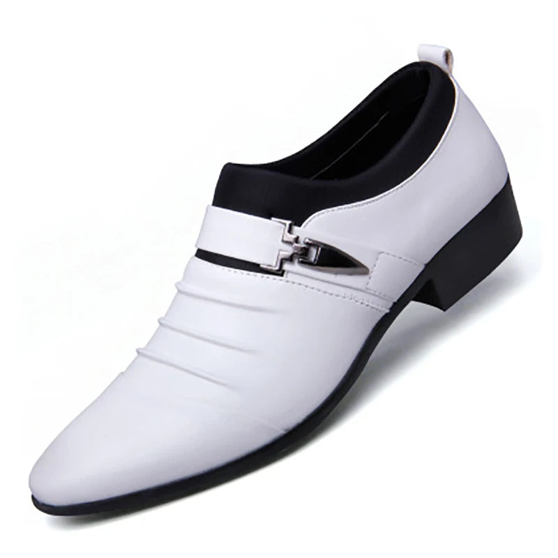 British Men Business Slip On Leather Shoes Soft Formal Dress Shoes For Male