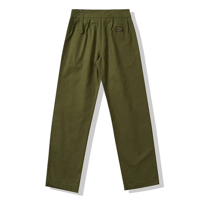 British Casual Pants Men Mid Long Pants Spring Autumn Retro Streetwear Trousers Overalls