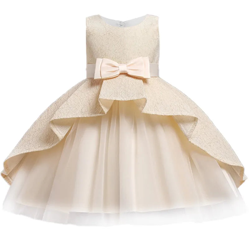Flower Toddler Girls Dress Lace Bow Kids Dresses For Girls Clothes Children Christmas Dress For Girl Party Wedding Costume