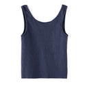 Vintage Women Soft Cotton Slim Tank Summer Ladies Sleeveless Solid Short Tops Girls Chic Streetwear Top