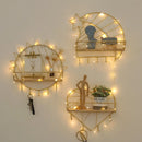 Iron And Wooden Storage Basket With Hook Nordic Key Holder Wall Hanging Hanger Home Decoration