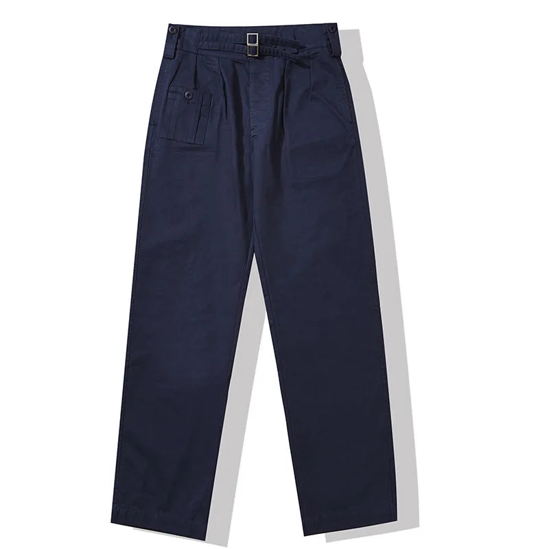 British Casual Pants Men Mid Long Pants Spring Autumn Retro Streetwear Trousers Overalls