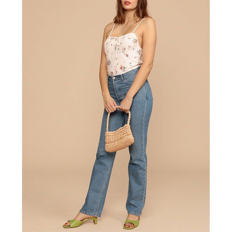 Beach Style Summer Tops For Women Vintage Floral Spaghetti Strap Top Tie Up Neck Sleeveless Casual Cami Top