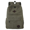 Retro Durable Canvas Backpack Men Solid College School Bag For Teenage Outdoor Capacity Camping Travel Rucksack