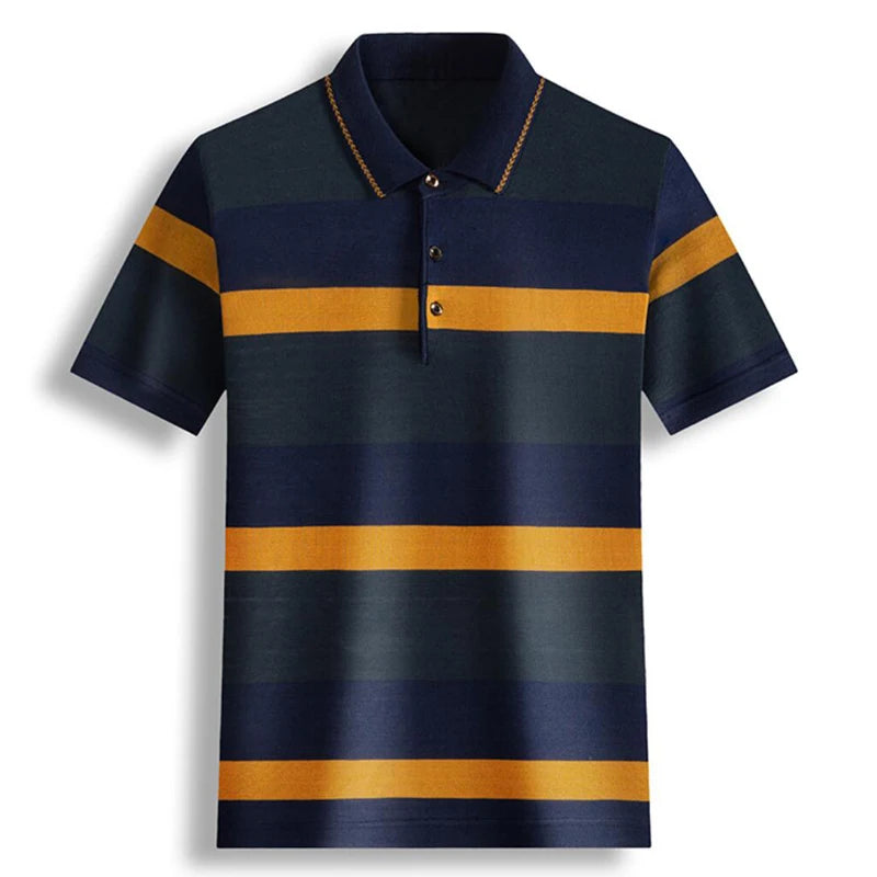 Liseaven men's T shirt turn-down collar basic color short Sleeve Slim T-shirts tee shirt for men
