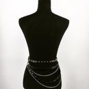 Goth Punk Corset Belt Adjustable Women Waist Metal Chain Skirt Leather Belts Harness Nightclub Hiphop Rock Sexy Dress Waistband