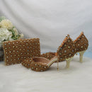 Lace Flower Wedding Shoes And Bags Set Pearl shoe with matching purse