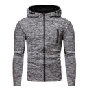 Men's Casual Hoodie Waterproof Zipper Design Hooded Sweatshirt