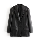 Women Leather Jacket Coat Long Women's Jacket Outwear Lady Coat Female Leather Suit Blazers