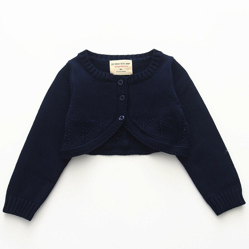 Kids Cardigan Autumn Spring Girl Cotton Sweater Children Clothes Cardigan Solid Lovely Long Sleeve Knitwear