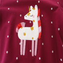 Unicorn Sweatshirts For Girls Autumn Spring Wear Polka Dots Kids Sweaters Toddler Hooded Tops Costume