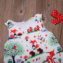 Newborn Toddler Baby Girl Clothes Animals Printed Sleeveless Dress+Shorts+Headband Outfit Sets 0-24 Months