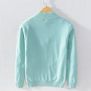 Autumn and winter new men's cotton sweater casual stand collar half zipper slim sweaters men solid