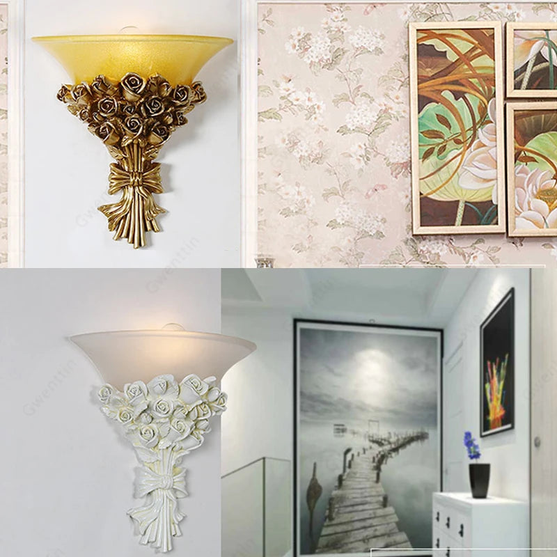 Flower Wall Lamp Gold Mirror Light Wall Sconce Bedside Decor Nordic Modern Led Lighting Fixtures Luminaire