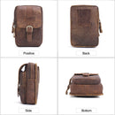 Genuine Leather Men Waist Packs Vintage Waist Bag Men Money Belt Bag