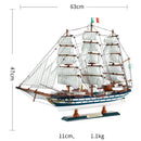 Sailboat Model Ornament Solid Wood Living Room Decoration Ship Gift