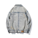 Bomber Ripped Denim Jacket Men Jean Coats Retro Casual Clothes