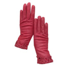 Gloves winter ladies wrist gloves pink warm leather thickened super soft lining driving