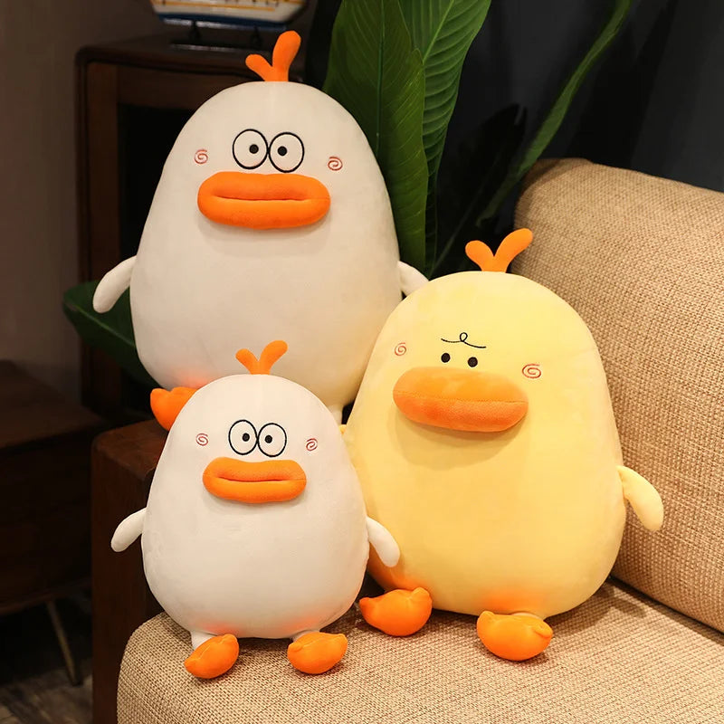 Stuffed Round Soft Duck with Sexy Lips Plush Toys Easy to Cuddle Dolls Cute Plushie Pillow Cushion Touch of Fun Room Sofa Decor