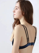 Lining Wire Free Comfort Unpadded Bras Velvet Cup Two layers Thin Bra