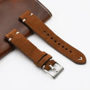 Soft Watch Band Watch Strap Tan Brown Gary Strap With Stainless Steel Buckle
