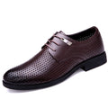 Summer Genuine Leather Men Oxford Shoes Hollow Breathable Black Leather Men Dress Shoes