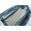 Men Jean Jacket Motorcycle Vintage Stand Collar Denim Jacket