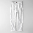Men pants linen pure elastic waist trousers for men casual white pants men solid trousers men