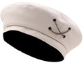 Leather buckle leather Beret women autumn and winter easy match flat top cap