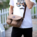 Men Messenger Bags Canvas Shoulder Bag Casual Style Satchels Solid Crossbody Bag Retro Small Bags