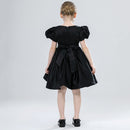 Girls Party Dresses Kids Summer Short Sleeve Satin Beading Ball Gowns Teenagers Birthday Wedding Party Show Dresses