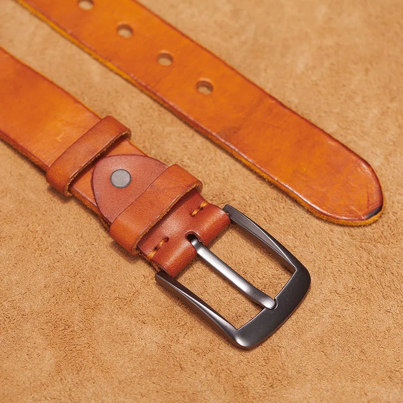 Men leather belt Retro top Genuine Leather Belts for men