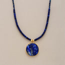 Simple Women Lapis Pendant Necklaces Chokers Chain Necklace Designer Seed Beads Jewelry