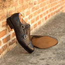 Double Monk Strap Style Dress Men Shoes Office Best Man Shoe Designer Handmade Genuine Leather Shoes Man