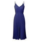 Women Solid Dress Sleeveless Suspender Dress Women Elegant Pleated Dress For Party Princess Dress