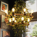 Multi Heads Simulation Green Leaf Chandelier Corridor Lighting Decoration Lamp