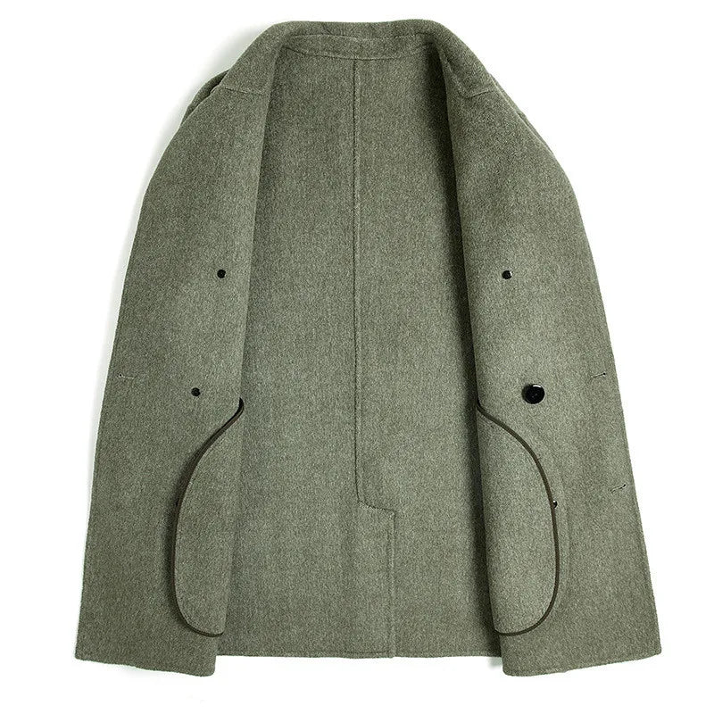 Wool Double-sides suit causal Men coat overcoat double breasted overcoat