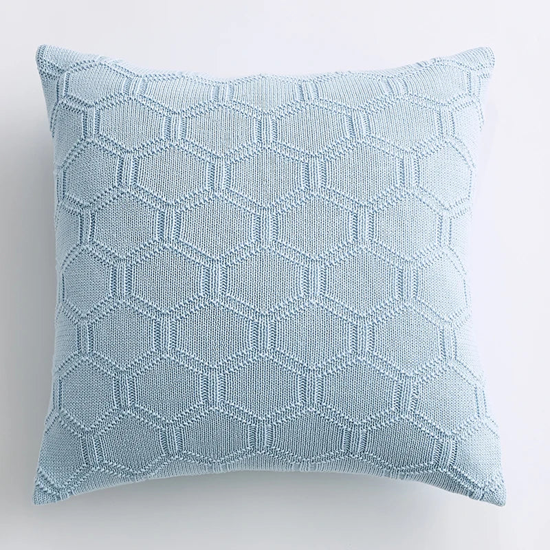 Solid Cushion Cover 45x45cm Knit Pillow Cover Pink Blue Yellow Cream White  Pillow Case Geometric Home decoration For sofa Bed