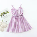 Baby Girls Striped Cotton Soft Sling Dress Toddler Kids Vest Cute Costumes Children V-Neck Clothing