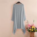 Women's Summer Blouse Cover Up Elegant Solid Cardigans Casual Long Sleeve Irregular Tops Beach